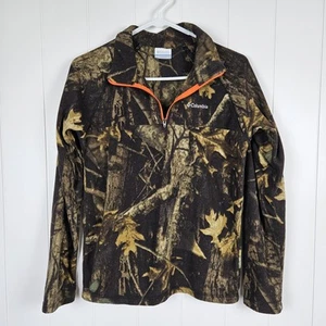 Boys Columbia Camo Fleece Pullover Shirt Large 14/16 1/4 Zip Long Sleeve - Picture 1 of 4