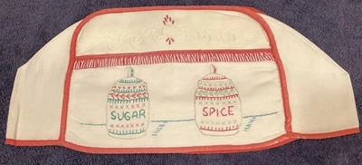 复古 20 世纪 50 年代手工刺绣烤面包机套针工作、糖和香料 — 第 1/4 张图片
