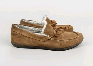 Vionic Adler Mokassin Slipper Herren 11 braun Wildleder Lammfell gefüttert Slipper - Bild 1 von 12