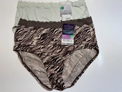 NUEVO CON ETIQUETAS 2 Pares Calzoncillos de Encaje Olga Sin Puntada Estilo 23367K Talla 7 L Foto 1 de 4