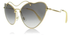 NEW Miu Miu MU55RS 7OE3E2 Cat Eye Sunglasses, Antique Gold / Grey Gradient Lens - Picture 1 of 4