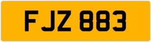 FJZ 883 F 3X3 DATELESS PRIVATE NUMBER PLATE FIN FIONA FRED FAS FAZ FRAN FERN FAY - Picture 1 of 1