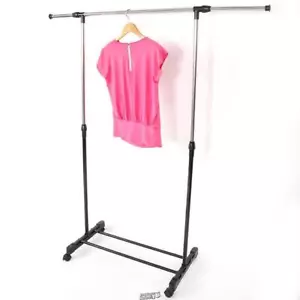 Clothes Rack Hanging Garment Clothing Display Rolling Collapsible Shelf Single - Picture 1 of 9