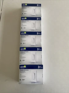 New Leviton Decora 3PK ROCKER DIMMERS w/Slide Bar - White DSL06-3PW. 5 Boxes - Picture 1 of 1