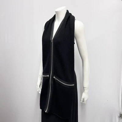 Chaleco Marc by Marc Jacobs Largo Negro Lana Tejido ARTSY NUEVO CON ETIQUETAS Cremalleras Talla Única OS Foto 1 de 4