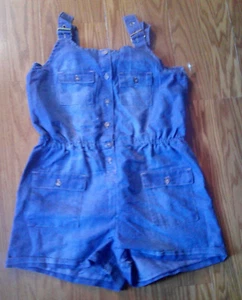 NWOT GIRLS Girls Overalls with Buttons and Shoulder Straps Blue Size 14/16 - Picture 1 of 9