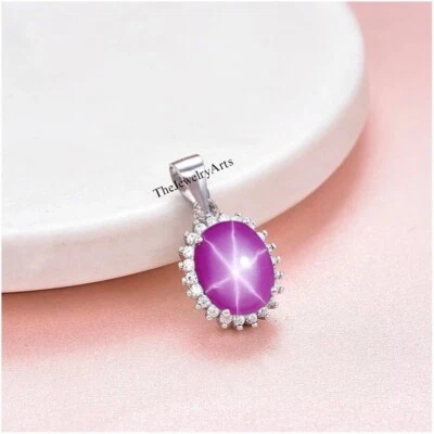 Ruby Star Gemstone Pendent 925 Sterling Silver Pendent Ruby Star Silver Necklace - Image 1 of 3