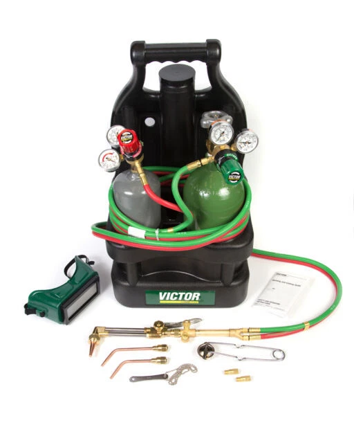 Victor G150 0384-0948 Acetylene Welding Cutting Brazing Kit With Tanks and Tote