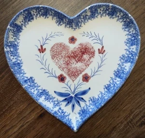 Plato de cerámica en forma de corazón para casa de campo hecho en Portugal - Imagen 1 de 2