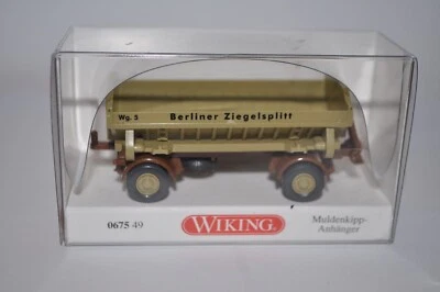 Remolque Wiking 0675 49 Muldenkipp "Wg 5" "Berliner Ziegelsplitt" NUEVO - (¡RARO!) Foto 1 de 3