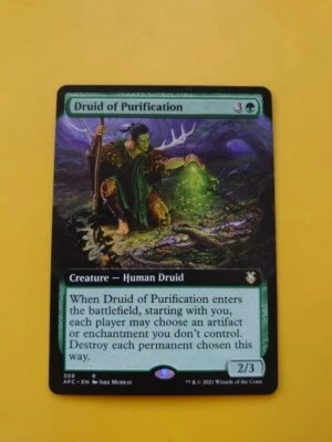 Druid of purification. Rare Human Druid. AFC 308 Magic the Gathering Card. - Image 1 of 4