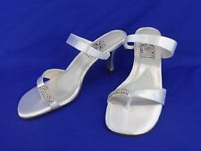 NEW Special Occasions by Saugus Shoe DIAMOND TOE THONG 730 White Satin Thong  5