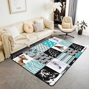 Horse Non Slip Area Rugs 3x5, Western Farmhouse Horse Accent Rug for Bedroom ...