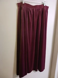 NWT NEW Kaktus Skirt Large Purple Soft Velvet Long Modest Wide Elastic Waist - Picture 1 of 5