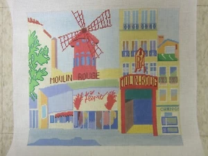 Needlepoint Canvas "Moulin Rouge" Hand Painted by Emma Ball PEB 002 - Picture 1 of 2