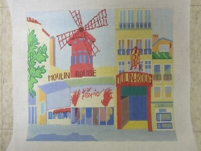 Needlepoint Canvas "Moulin Rouge" Hand Painted by Emma Ball PEB 002 - Image 1 of 2