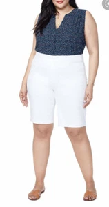 Not Your Daughter's Jeans NYDJ weiß Stretch Pull-On Shorts Übergröße 24W Neu mit Etikett - Bild 1 von 6