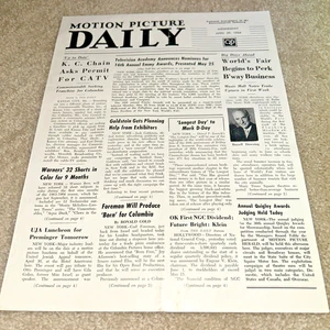 April 29, 1964 MOTION PICTURE DAILY - NOMINATIONS FOR EMMY AWARDS - Picture 1 of 6