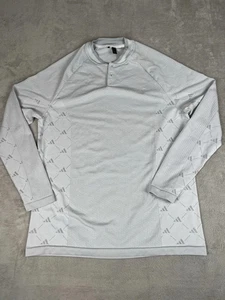 Adidas Thermo Henley Pullover Shirt Herren grau Waffelstrick Langarm Golf - Bild 1 von 7