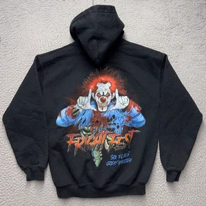 Six Flags Fright Fest Hoodie Sweatshirt Boys Medium Black Clown Scary Halloween - Picture 1 of 8