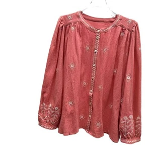 Camisa Blusa Suelta French ba&sh 2025 Verano Elegante Bordada Cuello Redondo - Imagen 1 de 23