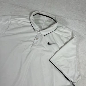 Nike Polo Shirt Men XXLarge White Black Victory Golf Golfing Outdoors Gorpcore - Picture 1 of 8