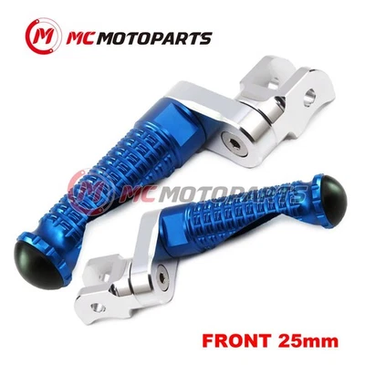 For Yamaha FZ 750 85-91 90 89 88 87 86 MPRO 25mm Extended BLUE Front Foot Pegs — 第 1/4 张图片