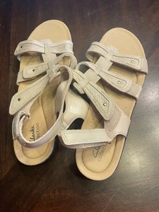 Clarks Collection Leather Slide Sandals Laurieann Ivy Size 11 Sand Tan New - Picture 1 of 4