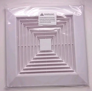 12"x12" White Exhaust Fan Cover w/ Springs for Wall or Ceiling - New - Picture 1 of 7