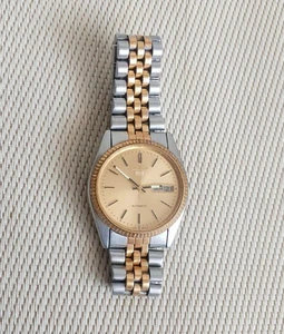 Seiko 5 Day-Date Automatic Watch Model 7009 3110 Gold Dial Tested - Picture 1 of 8