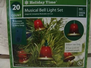 MUSICAL BELL LIGHT SET 20 COUNT WITH 25 MERRY SONGS NEW - Picture 1 of 1
