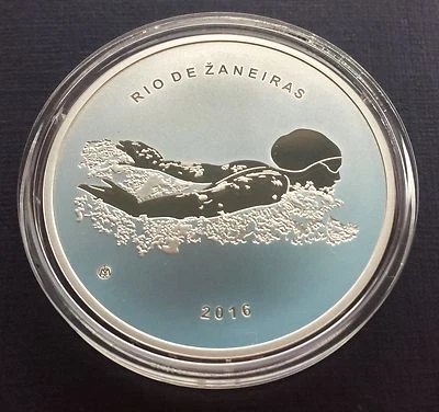 Lithuania 20 euro 2016 "XXXI Olympic Games - Swimming" Silver PROOF - Image 1 of 3