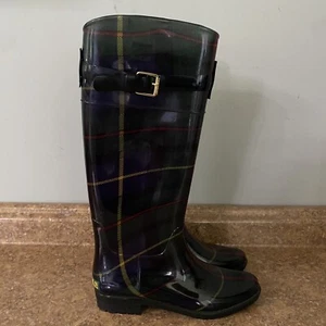 Lauren Ralph Lauren Womens Tartan Plaid Rossalyn II Rain Boots  Size 7B  New - Picture 1 of 9