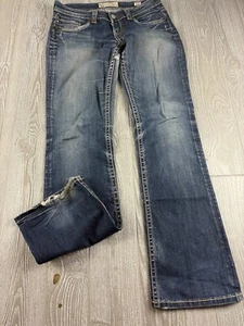 Pantalones de mezclilla MEK talla 29 Bootcut entrepierna para mujer 34 Y2K lavado oscuro. - Imagen 1 de 14