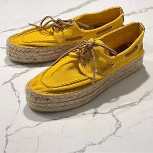 Tory Burch | Scarpe da barca espadrillas gialle da donna in iuta taglia 7 - Foto 1 di 13