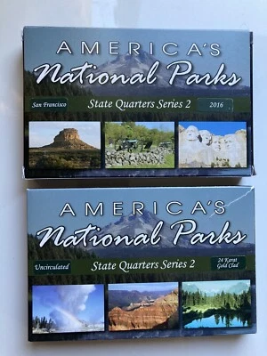 2017 National Parks Quarters, SERIES 2, UNCIRC & GOLD LAYERED, SAN FRAN MINT - Image 1 of 4