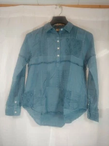 NWT Dylan Clothing Women's Blue Short Sleeve Cotton Top Size S - Picture 1 of 5