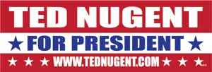 TED NUGENT for President, - 9x3 Vinyl Bumper Sticker M015 - Bild 1 von 1