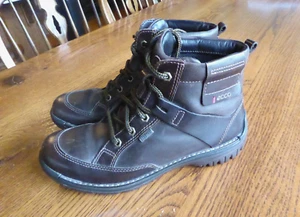 ECCO Gore-Tex Boots Womens 39 8.5 Brown Leather Hiking Backpacking Lace Up Boots - Picture 1 of 11