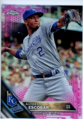2016 Topps Chrome Pink Refractor #117 ALCIDES ESCOBAR Royals - Image 1 of 2