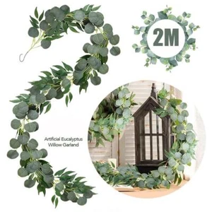 Fake Artificial Eucalyptus Garland Wreath Greenery Leaf Wedding Vine Neu - Bild 1 von 11