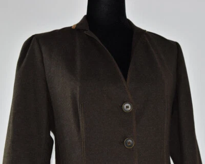 Blazer Brunello Cucinelli Talla 44 Marrón Abotonado Chaqueta Borde Tostado Bolsillos Italia  Foto 1 de 4