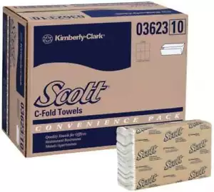 9 Pack Scott 10" White C-Fold Paper Towels: 1 Ply, 200 Sheets - Picture 1 of 6