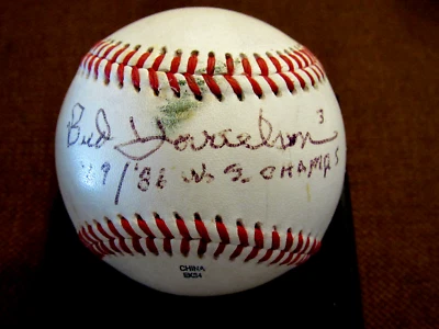 BUD HARRELSON 1969/86 W.S. CHAMP NY METS SIGNED AUTO GAME USED BASEBALL BECKETT - Image 1 of 3