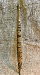 Antique wooden stick from a spinning wheel decorated with poured tin Slovakia. - Picture 1 of 10