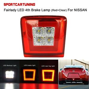 For 2009-up Nissan 370Z Rear Fog Light Brake Reverse Backup Lamp Red/Clear Lens