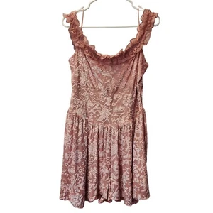 Kimchi Blue Floral Embroidered Romper Size XL Pink & White Urban Outfitters - Picture 1 of 10