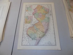 1895 Rand McNally Atlas of the World / NEW JERSEY / 15x21 - Picture 1 of 1