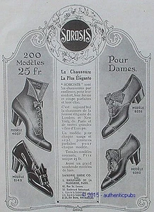 PUBLICITE SOROSIS CHAUSSURES SAXONE SHOE POUR FEMME DE 1912 FRENCH AD PUB RARE - Picture 1 of 1