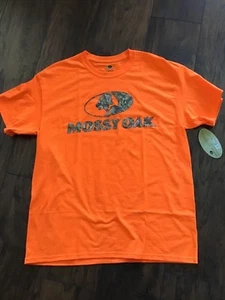 MENS MOSSY OAK T-SHIRT SIZE LARGE BRIGHT ORANGE NWT  - Picture 1 of 3